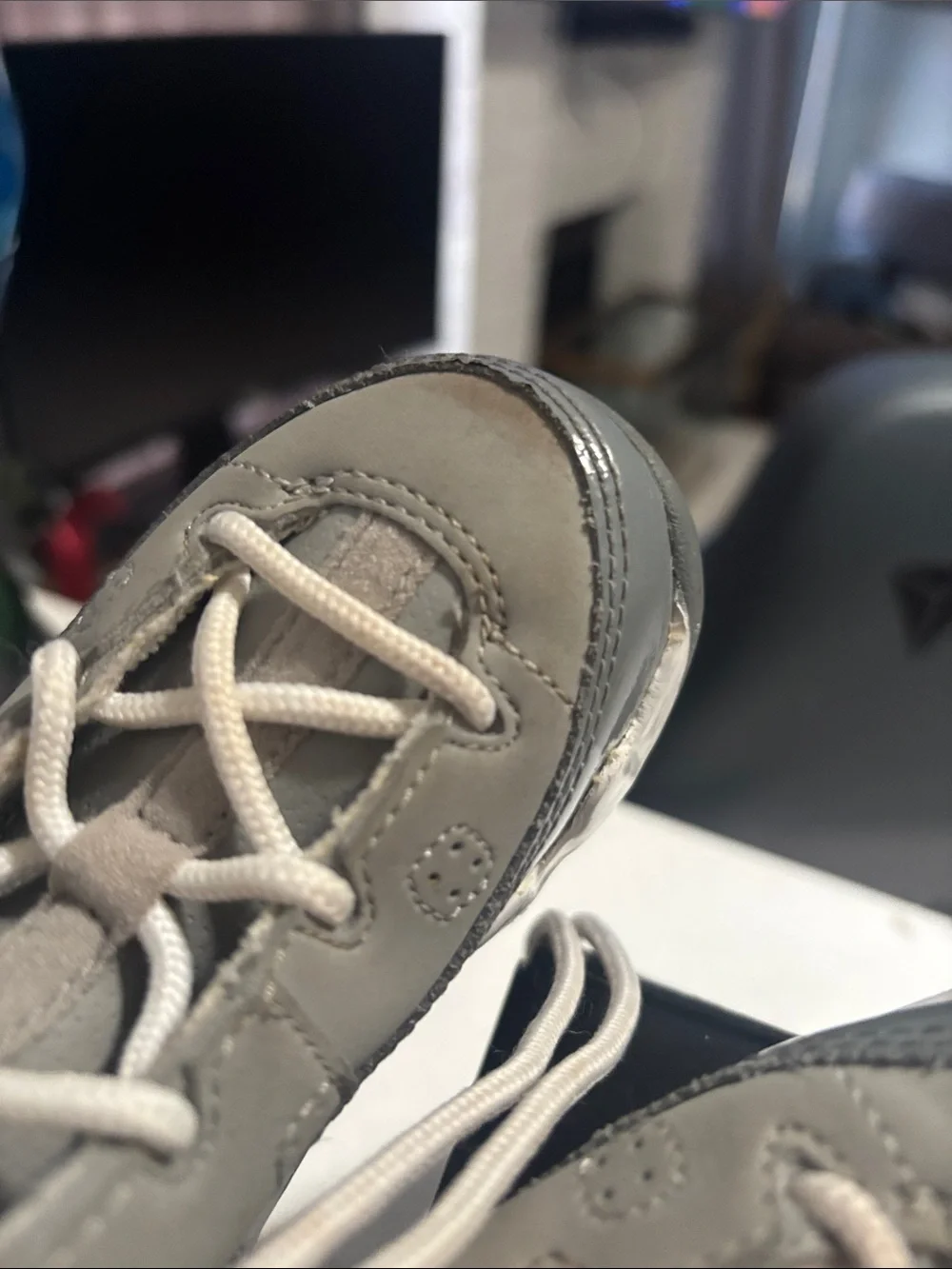 Jordan Kids Grey and White High-Top Sneaker